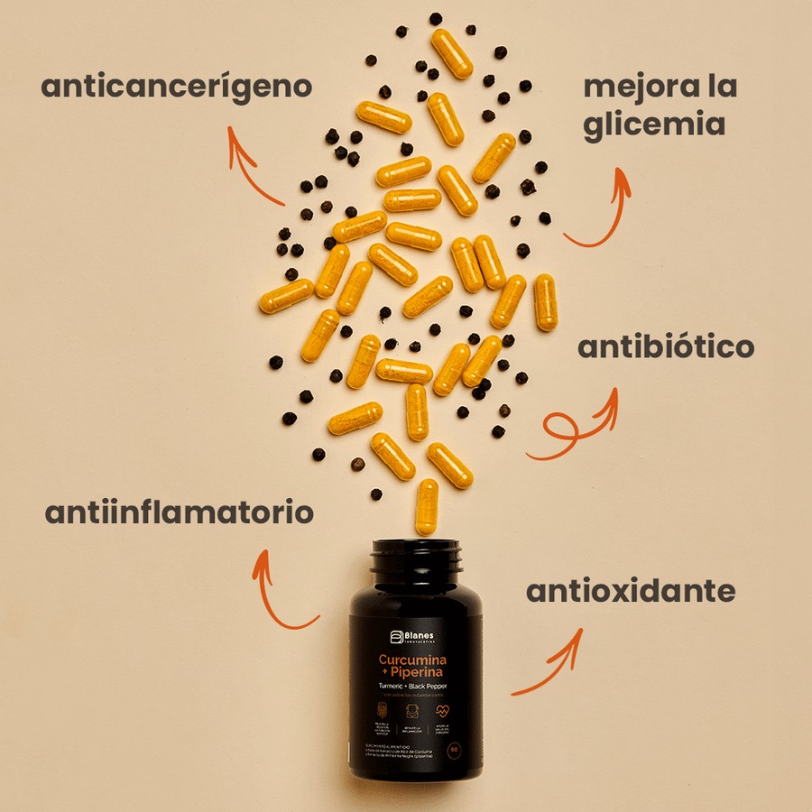Curcumina y Piperina beneficios