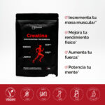 Creatina incrementa masa muscular, mejora rendimiento físico, aumenta fuerza y potencia la mente